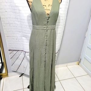 Reinemed Green Long Botton Down Dress